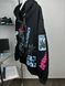 Black hoodie with zipper with multi-colored prints, XXL