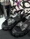 Black sandals with badge, In stock, 39