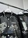 bomber jacket black leather with graphics, S