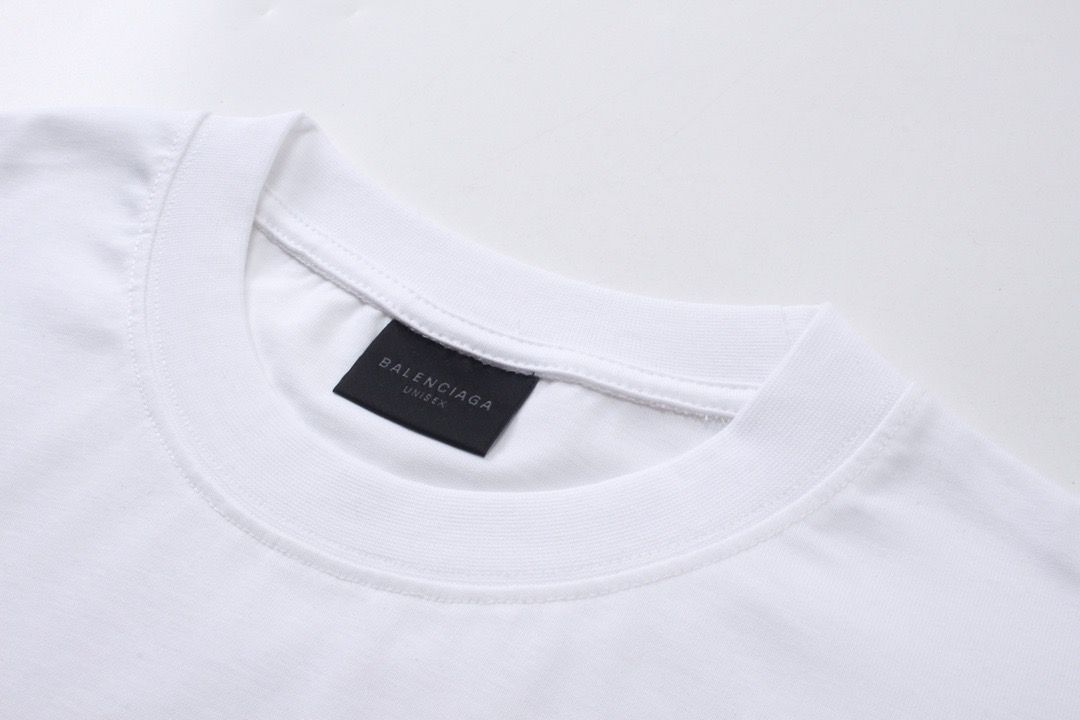 White T-shirt with multi-colored inscriptions, S