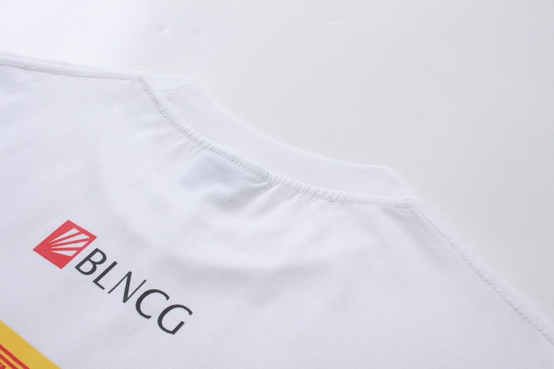 White T-shirt with multi-colored inscriptions, L