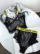 Black lace lingerie with yellow elastic, M