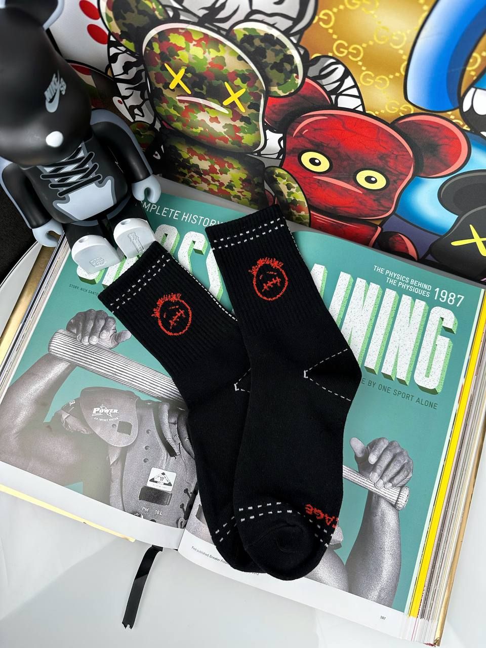 Socks with a smiley face