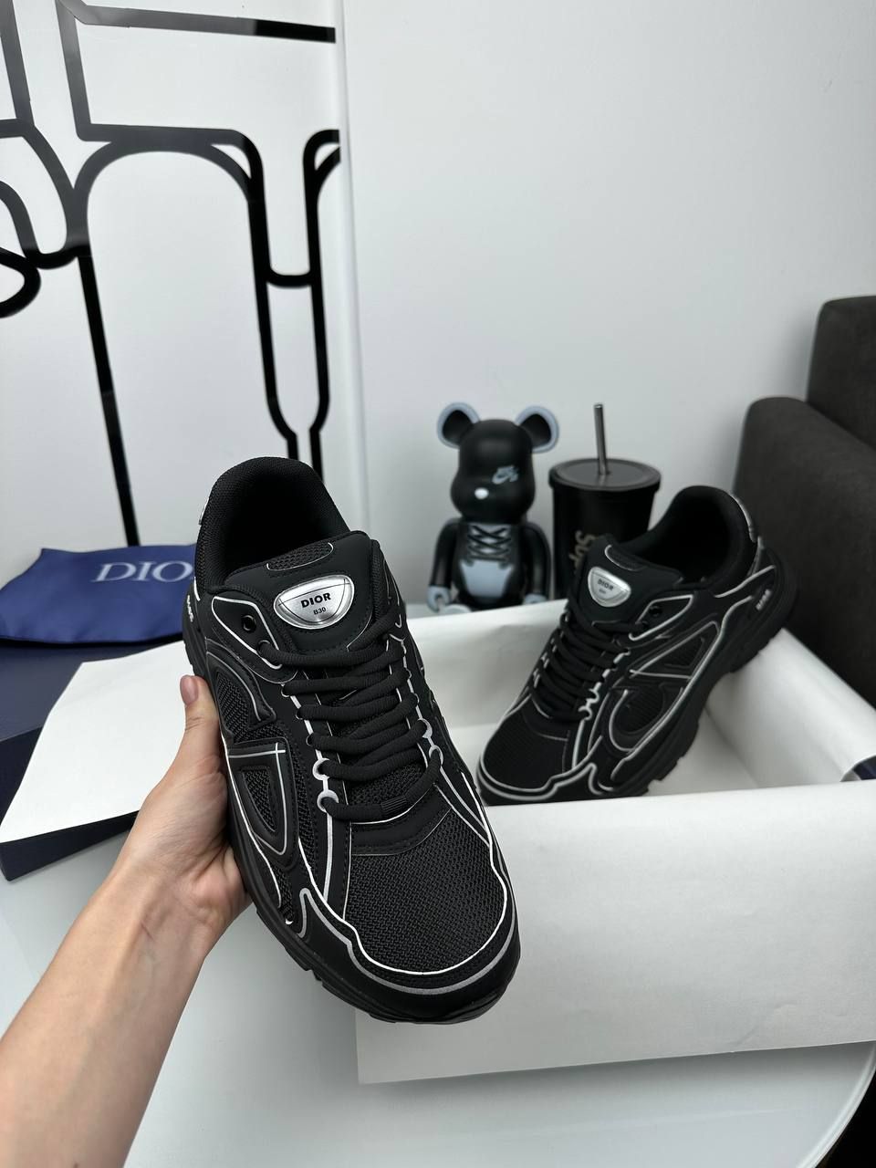 Sneakers black with white stripes, Out of stock, 36