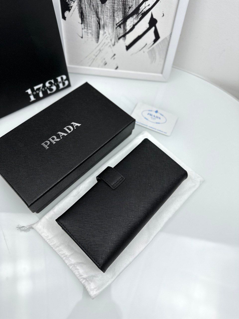 wallet black with gold fittings, In stock