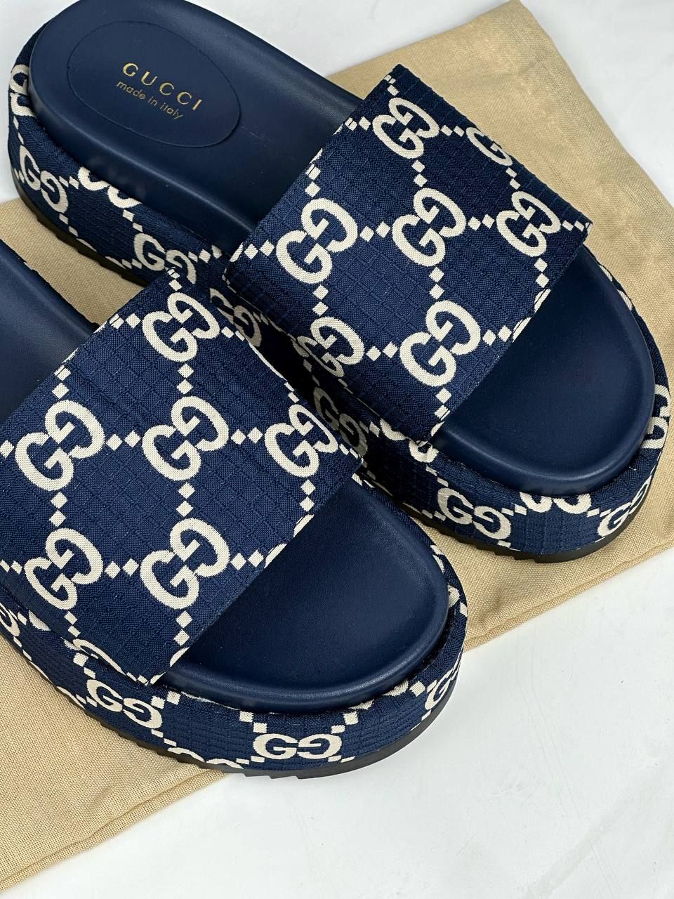 Blue platform slippers, Out of stock, 36