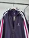 Terry purple bomber jacket with white stripes, L