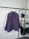 Terry purple bomber jacket with white stripes, L