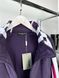 Terry purple bomber jacket with white stripes, L