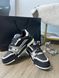 Black leather sneakers with gray inserts, Out of stock, 36