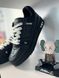 Black Leather Sneakers with White Logo, In stock, 45