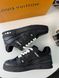 Black Leather Sneakers with White Logo, In stock, 45