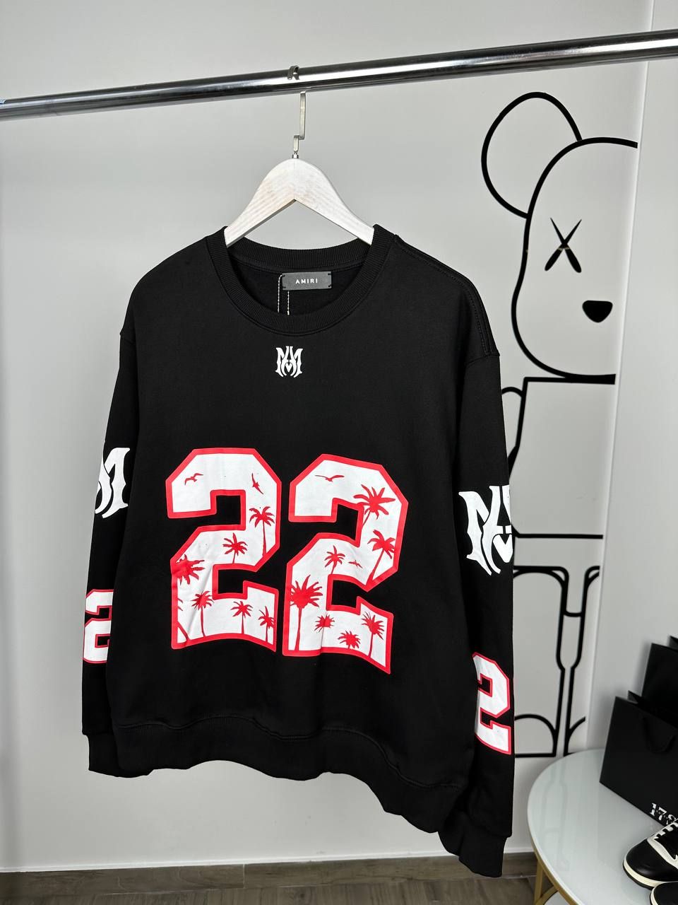 Black sweatshirt with red lettering 22, XL