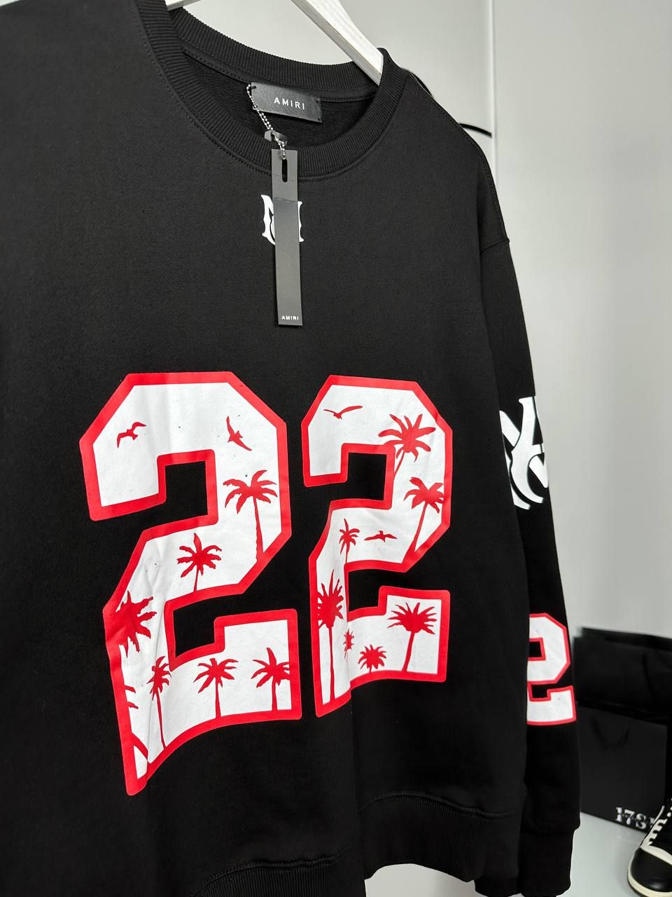 Black sweatshirt with red lettering 22, S