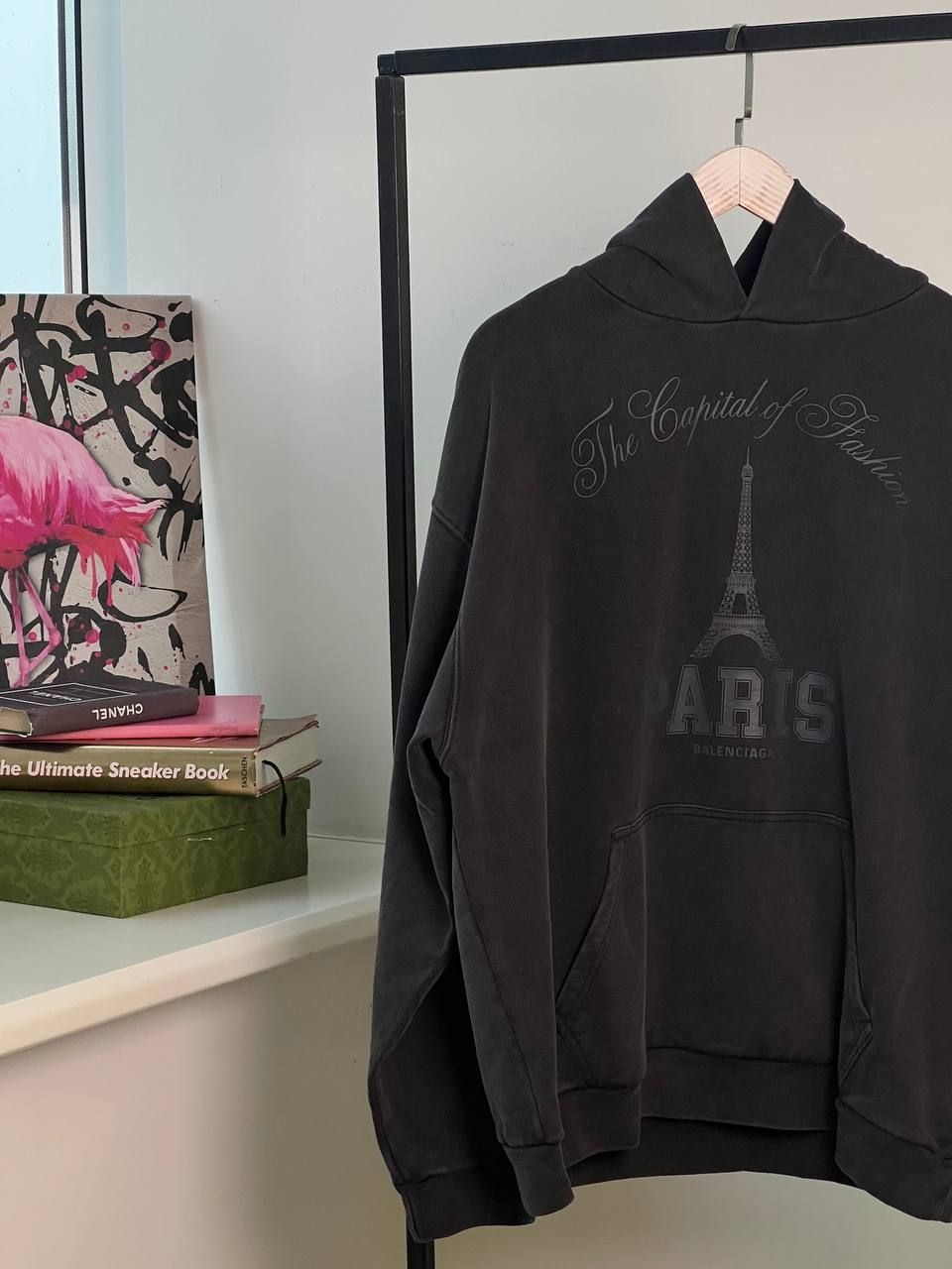 Paris hoodie in graphite color, L