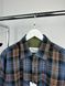 Blue shirt with brown check, L