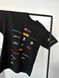 Black T-shirt with multi-colored inscriptions, L