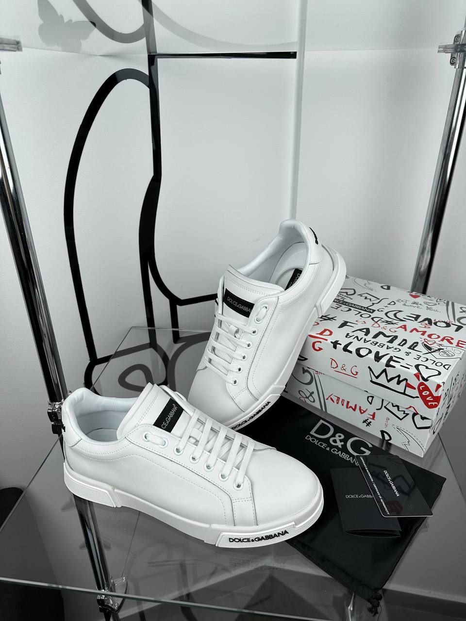 White sneakers with logo, Out of stock, 41