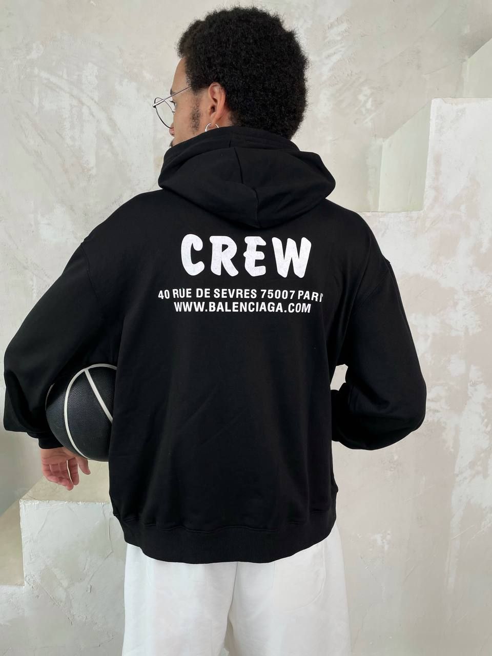 Crew Hoodie black, L