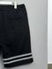 Black shorts with white stripes at the bottom, M