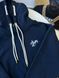 Dark blue hoodie with logo on the back, S