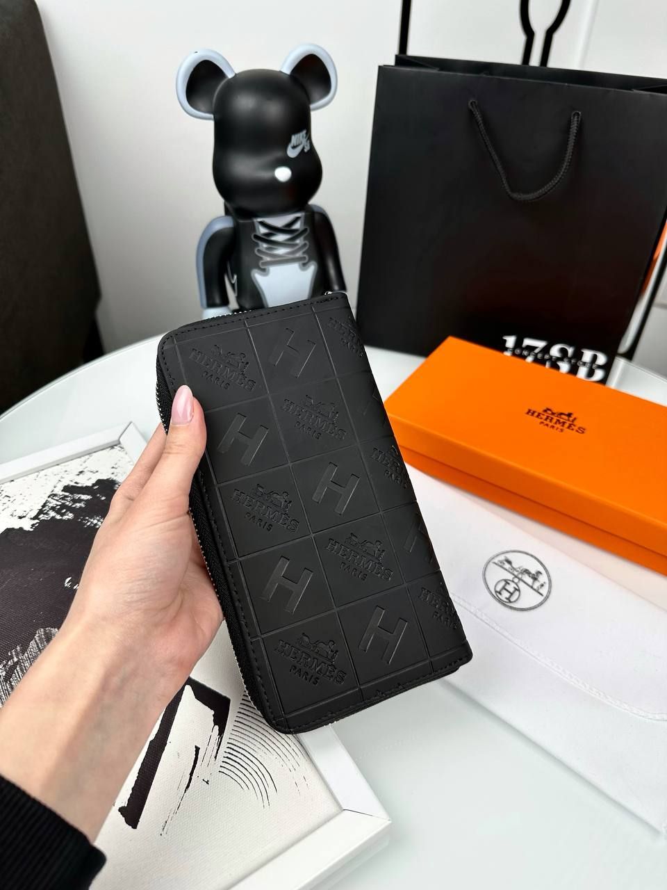 Black wallet with logos, Out of stock