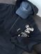 Zip hoodie black with badge, S