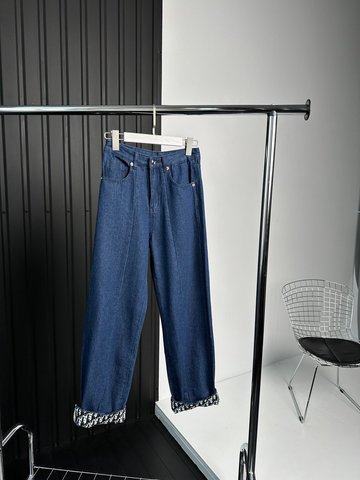 Джинси Dior сині з логотипом на кишенях, L