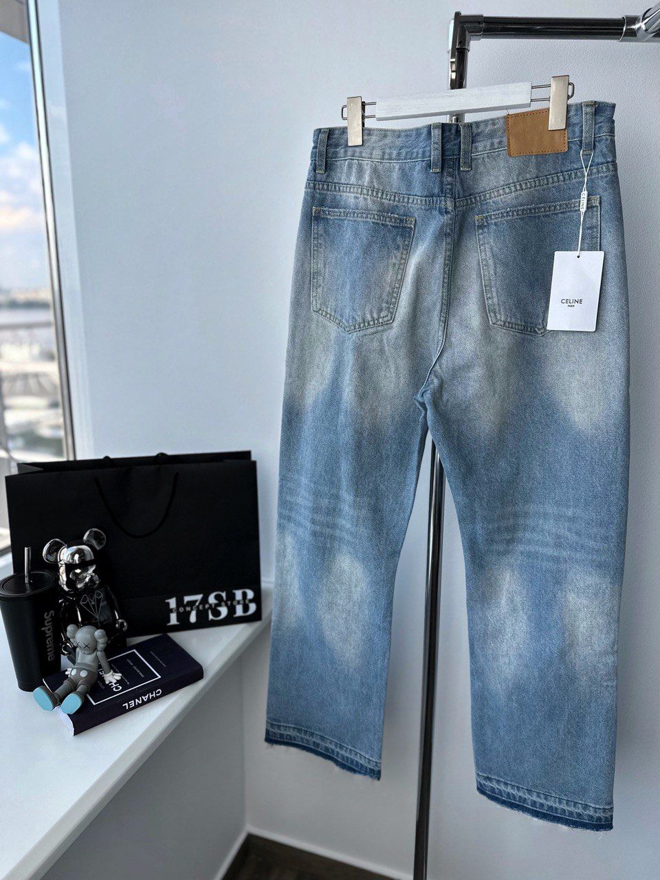 jeans blue with fading, XL