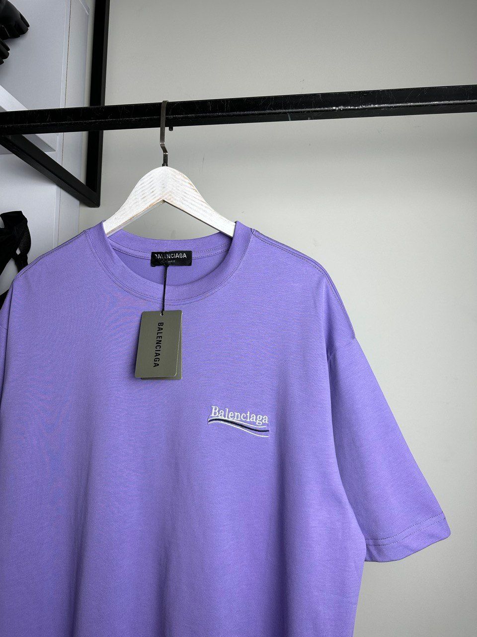 T-shirt purple with white lettering, M