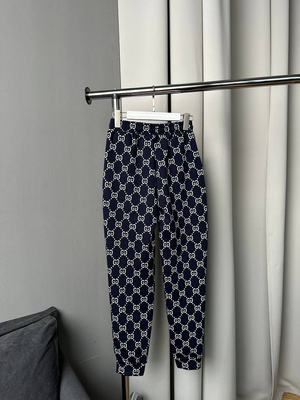 blue pants with logos, S