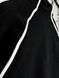 Black plush jacket with white stripes, S