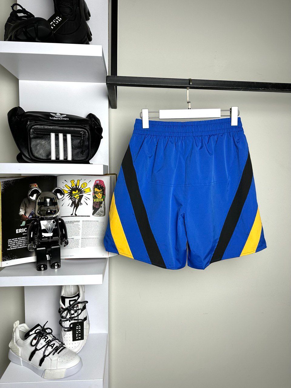 blue swimming shorts, M