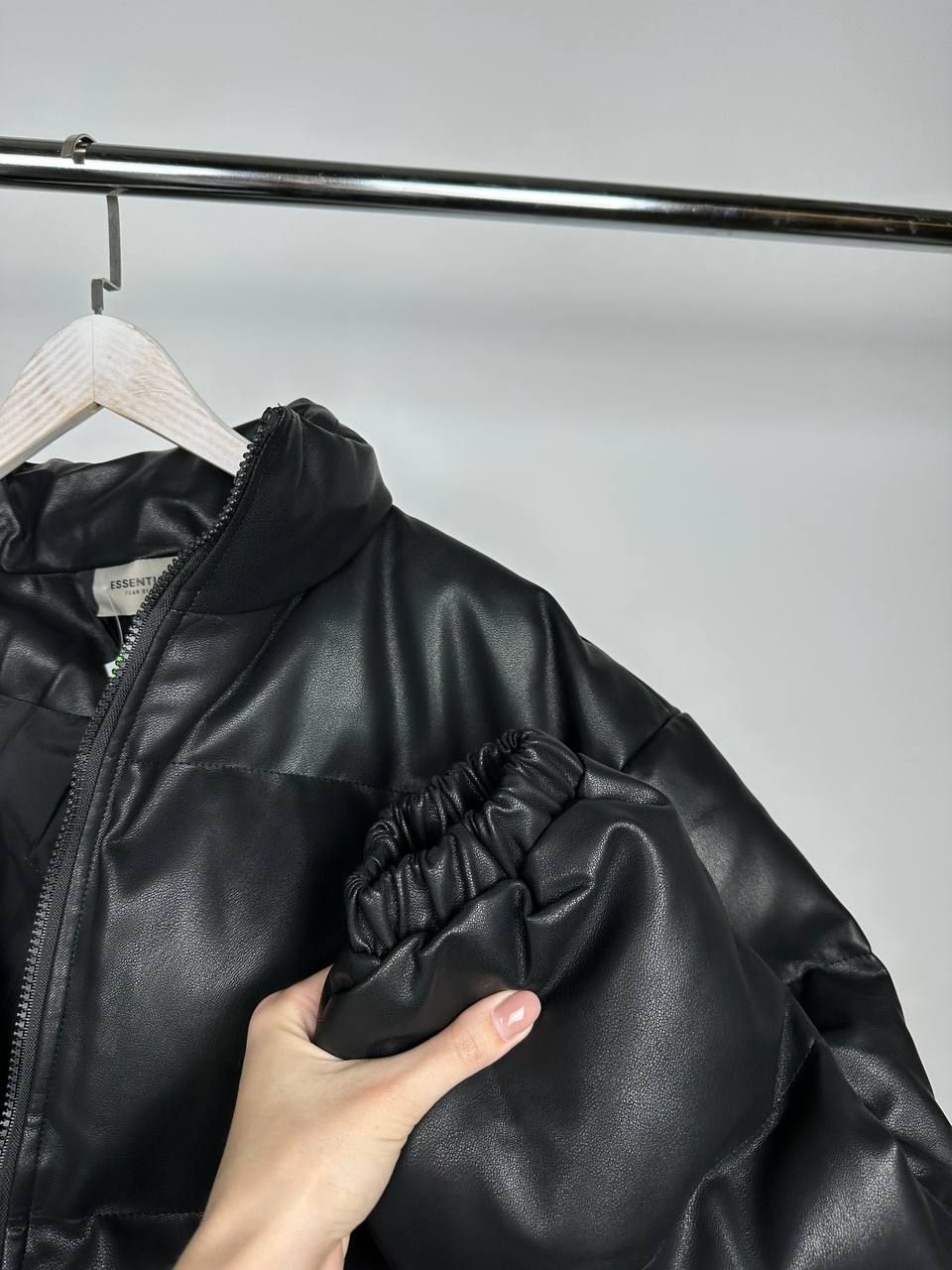 Black jacket with leather effect, XL