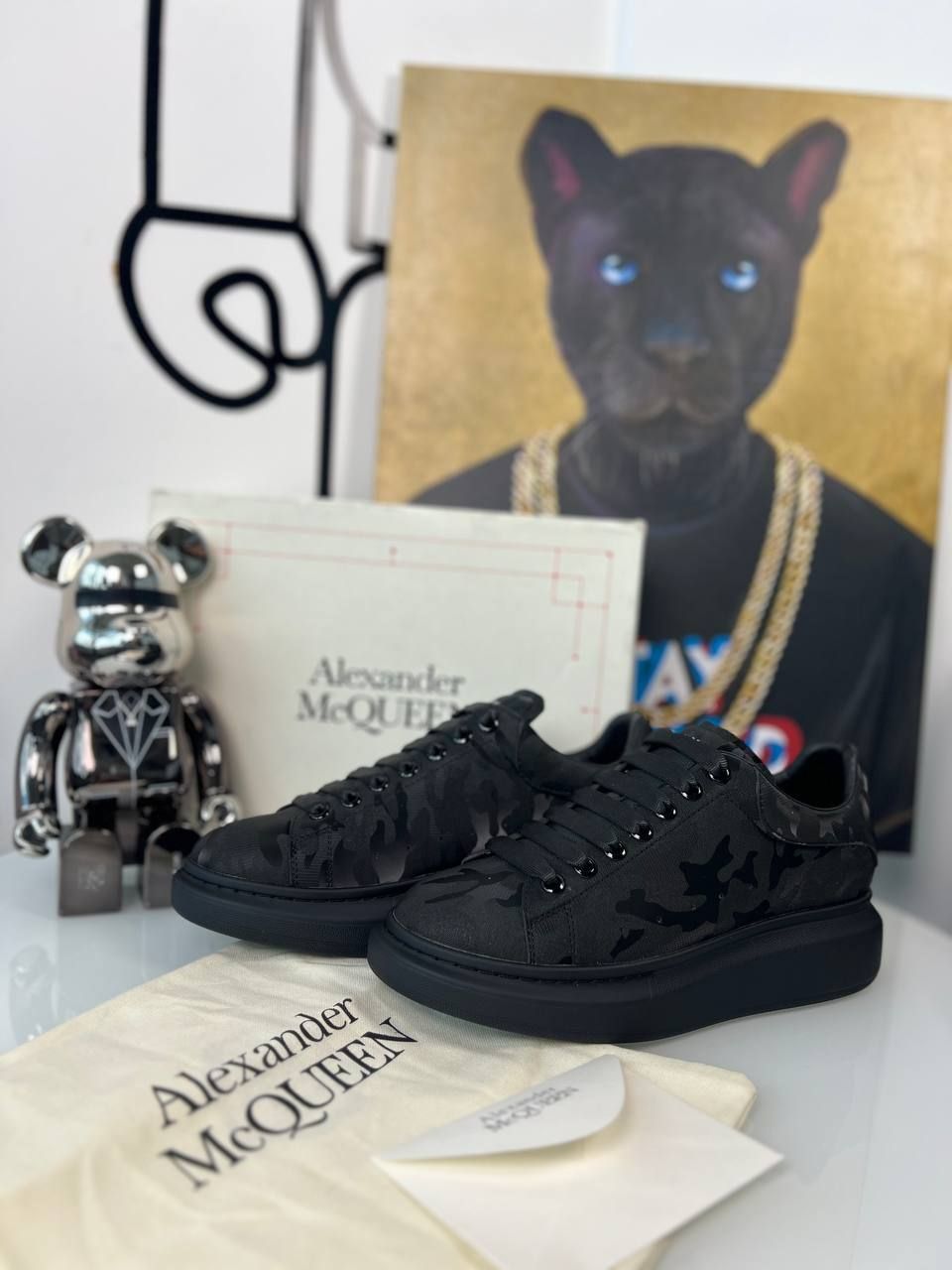 Black camouflage sneakers, In stock, 45