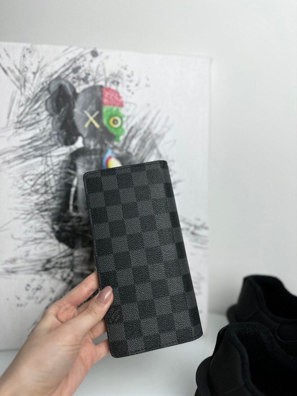 Checkered canvas wallet, In stock