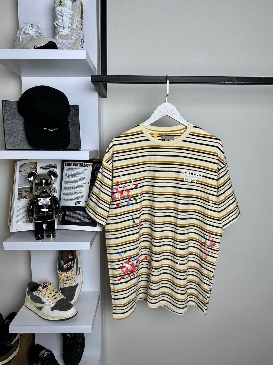 Beige striped T-shirt, XL