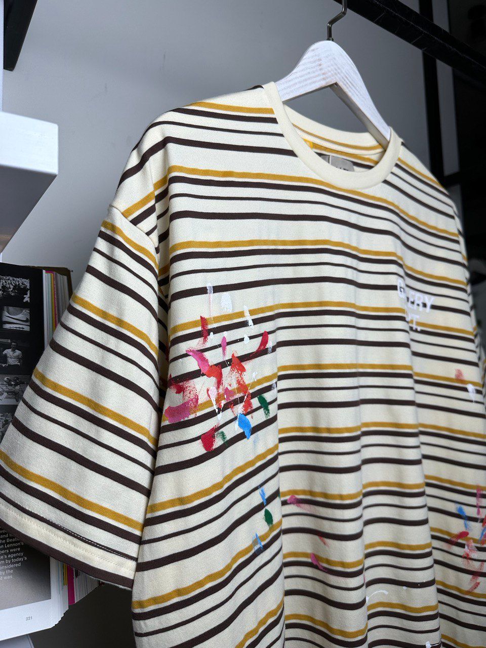 Beige striped T-shirt, XL