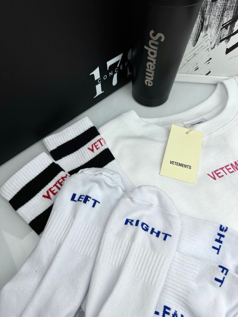 high white socks with slogans