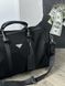 Black nylon and saffiano leather satchel, In stock