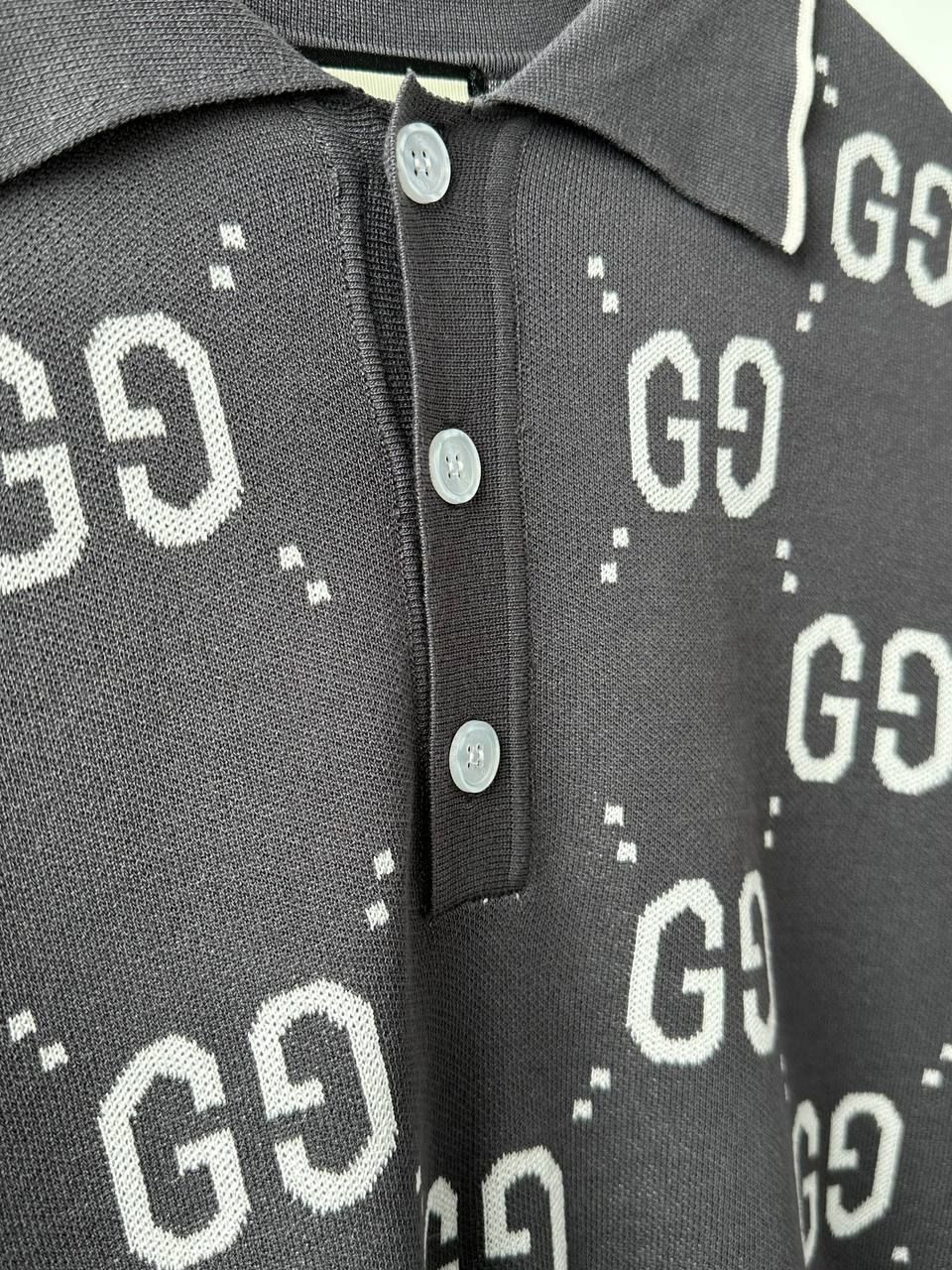 Polo gray with GG logos, M