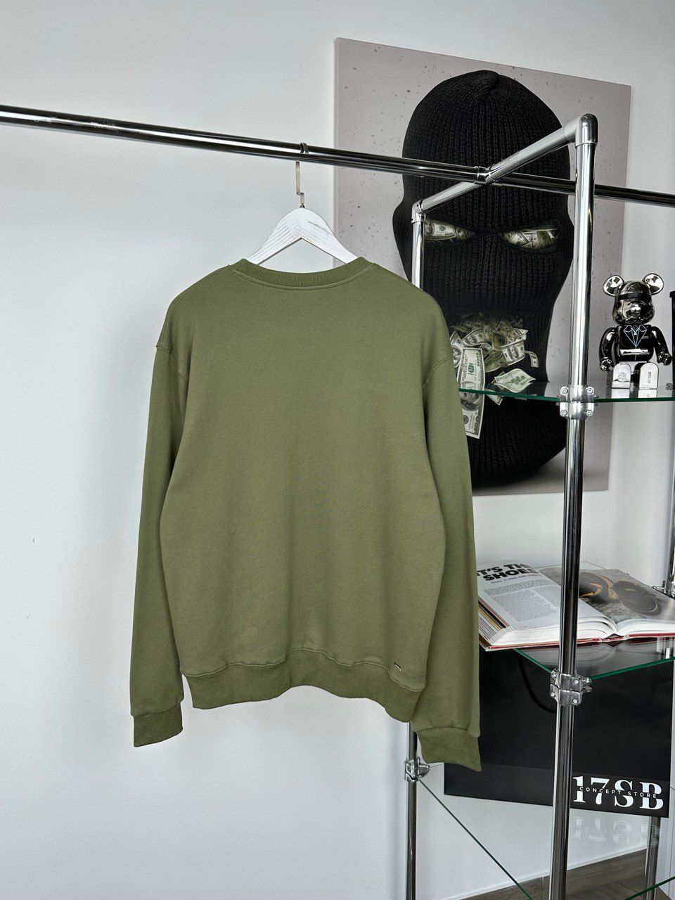 sweatshirt green, lettering with print, S