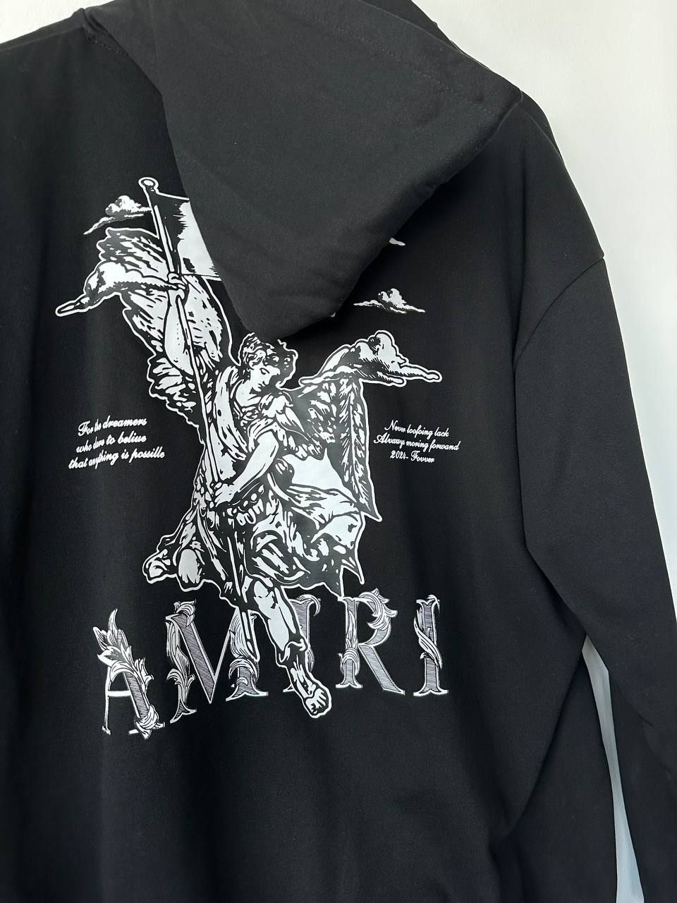 Hoodie black with a pattern on the back, S