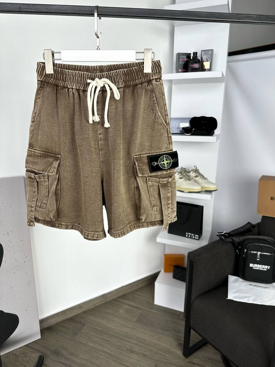 Brown denim shorts, XL