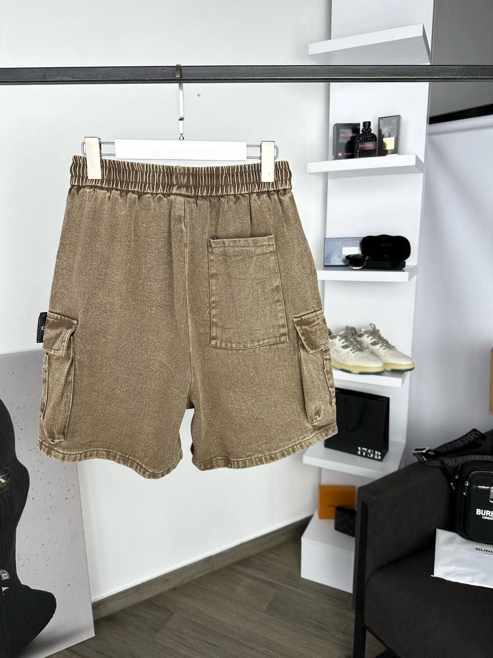 Brown denim shorts, ХXL