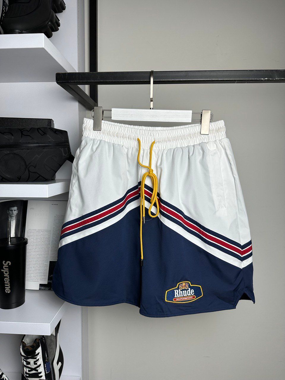 shorts white and blue, S