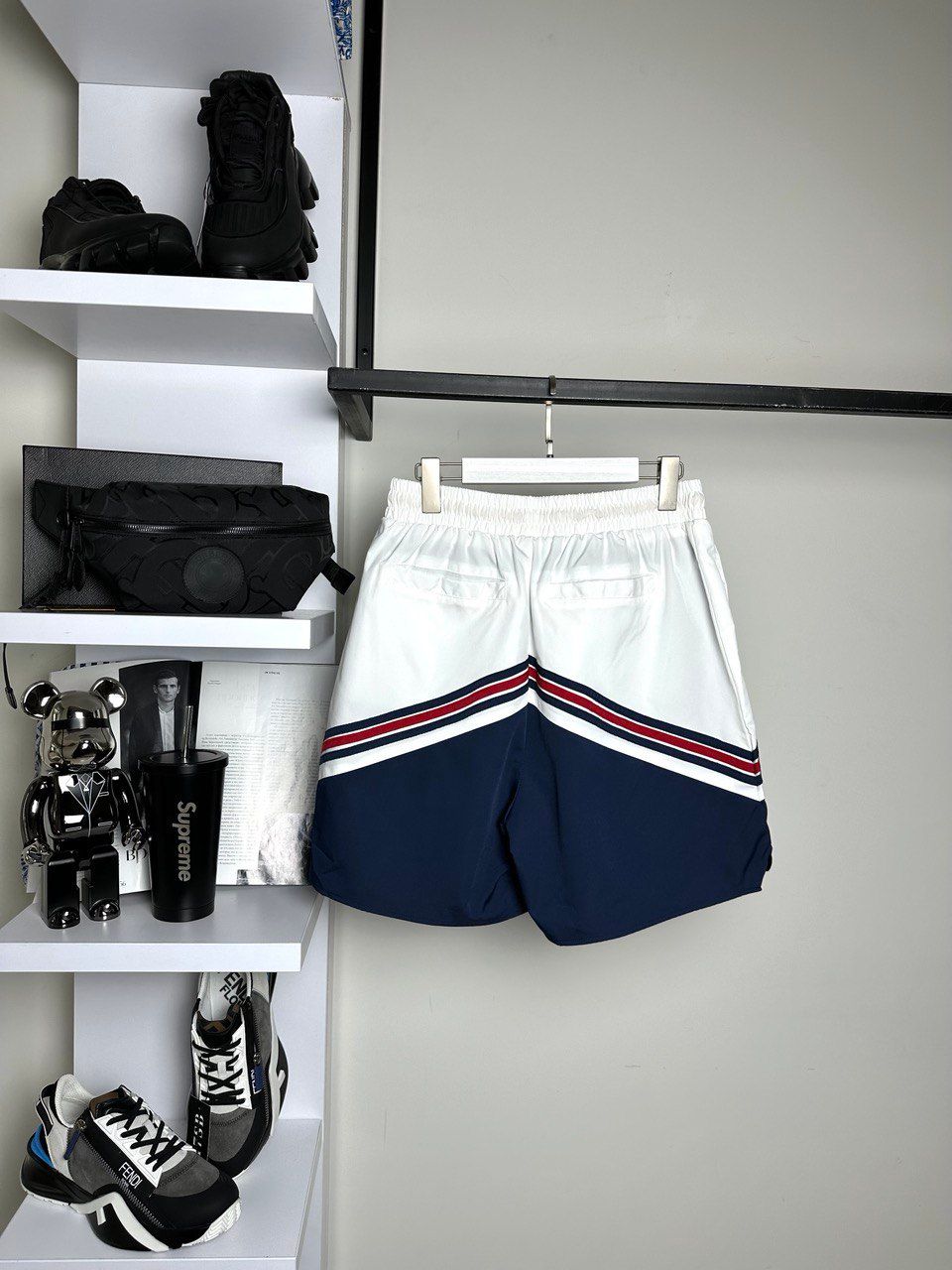 shorts white and blue, S