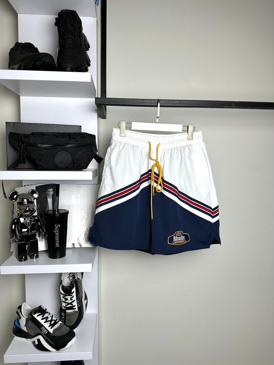 shorts white and blue, S