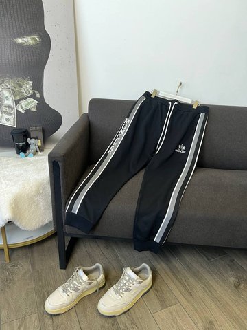 Pants black with gray stripes and logo, L