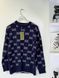 Blue sweater with white GG logos, XL